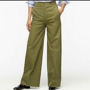 J. Crew Frankie Wide Leg Olive Trousers